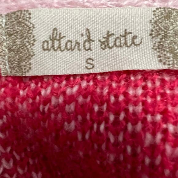 Altard State Long Sleeve Crew Pink Smiley Face Oversized Sweater Size Small - Picture 6 of 7